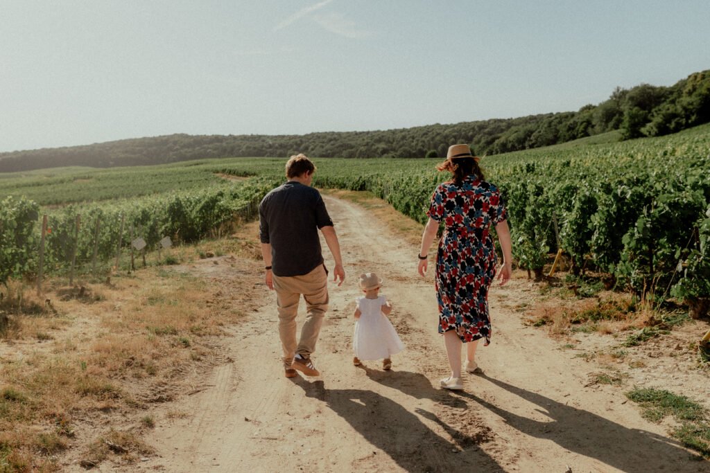 famille dans les vignes à Hautvillers