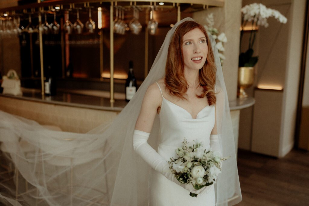 a woman in a white dress